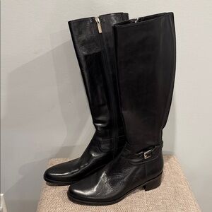 LK Bennett Sarah Black Leather Knee-High Boots
